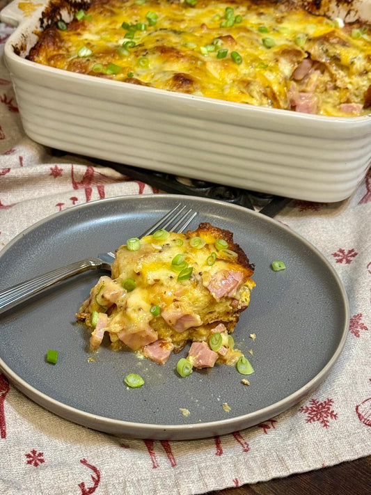 Ham and Cheese Croissant Casserole